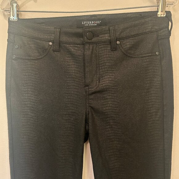 Liverpool Madonna croc print black leggings sz 6 - Picture 5 of 12